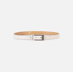 Elisabetta Franchi Belts|Leather belt with embossed logo Latex