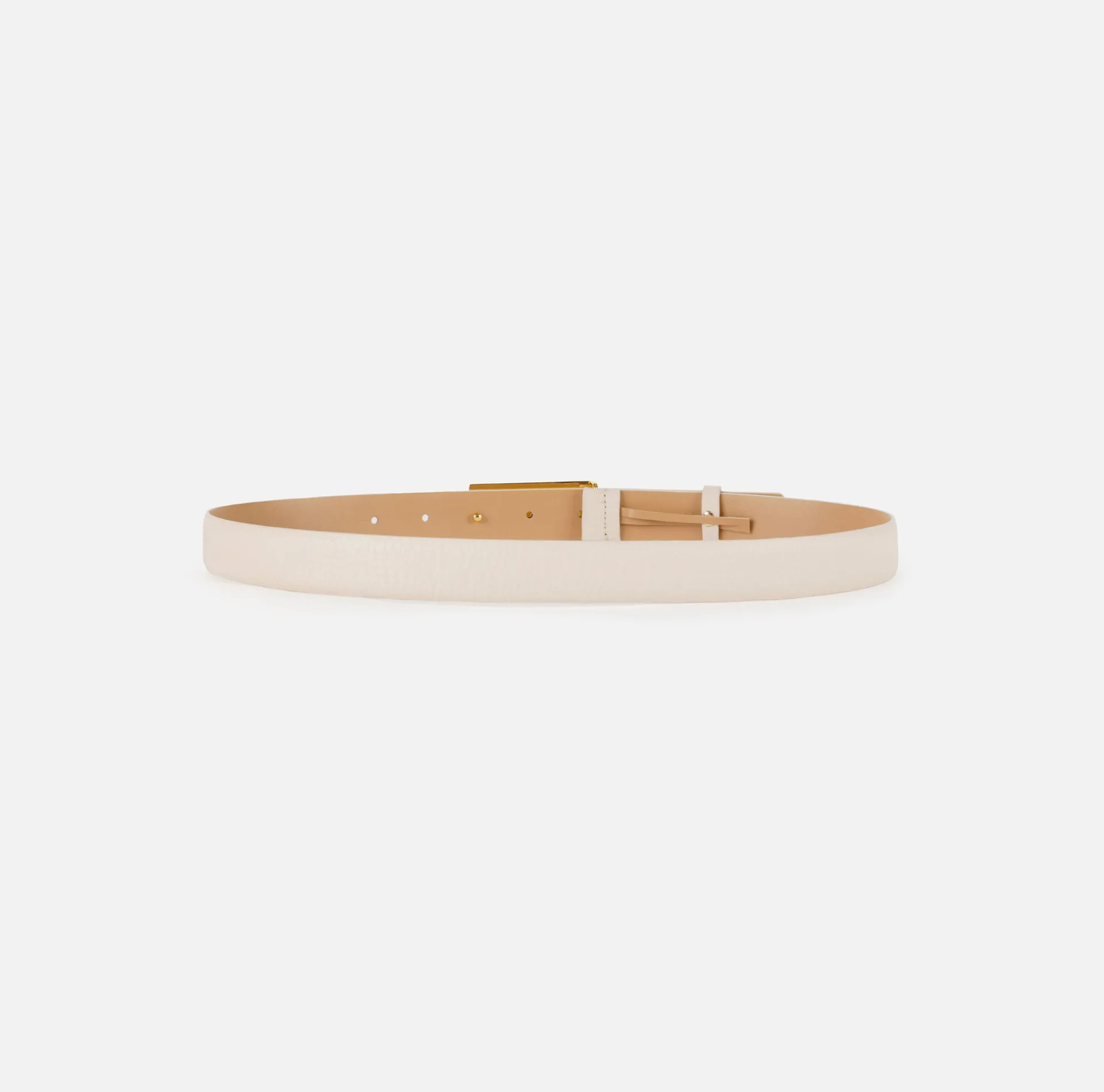 Elisabetta Franchi Belts|Leather belt with enamelled logo plaque Butter