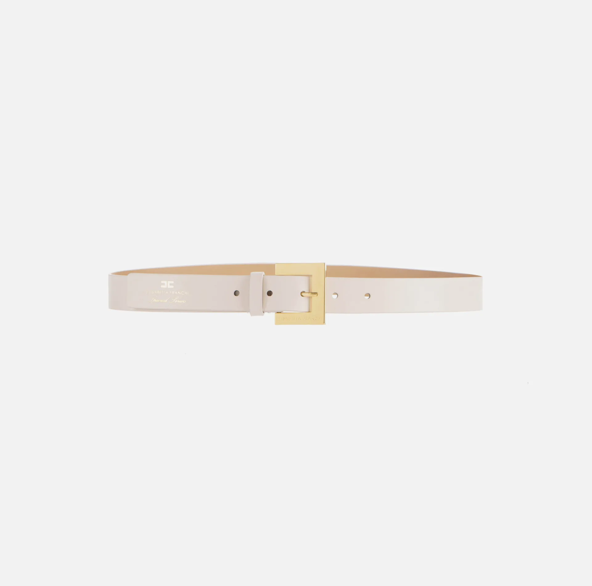 Elisabetta Franchi Belts|Leather belt with hot stamped logo