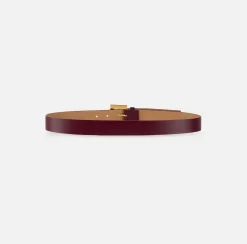 Elisabetta Franchi Belts|Leather belt with hot stamped logo RougeNoir