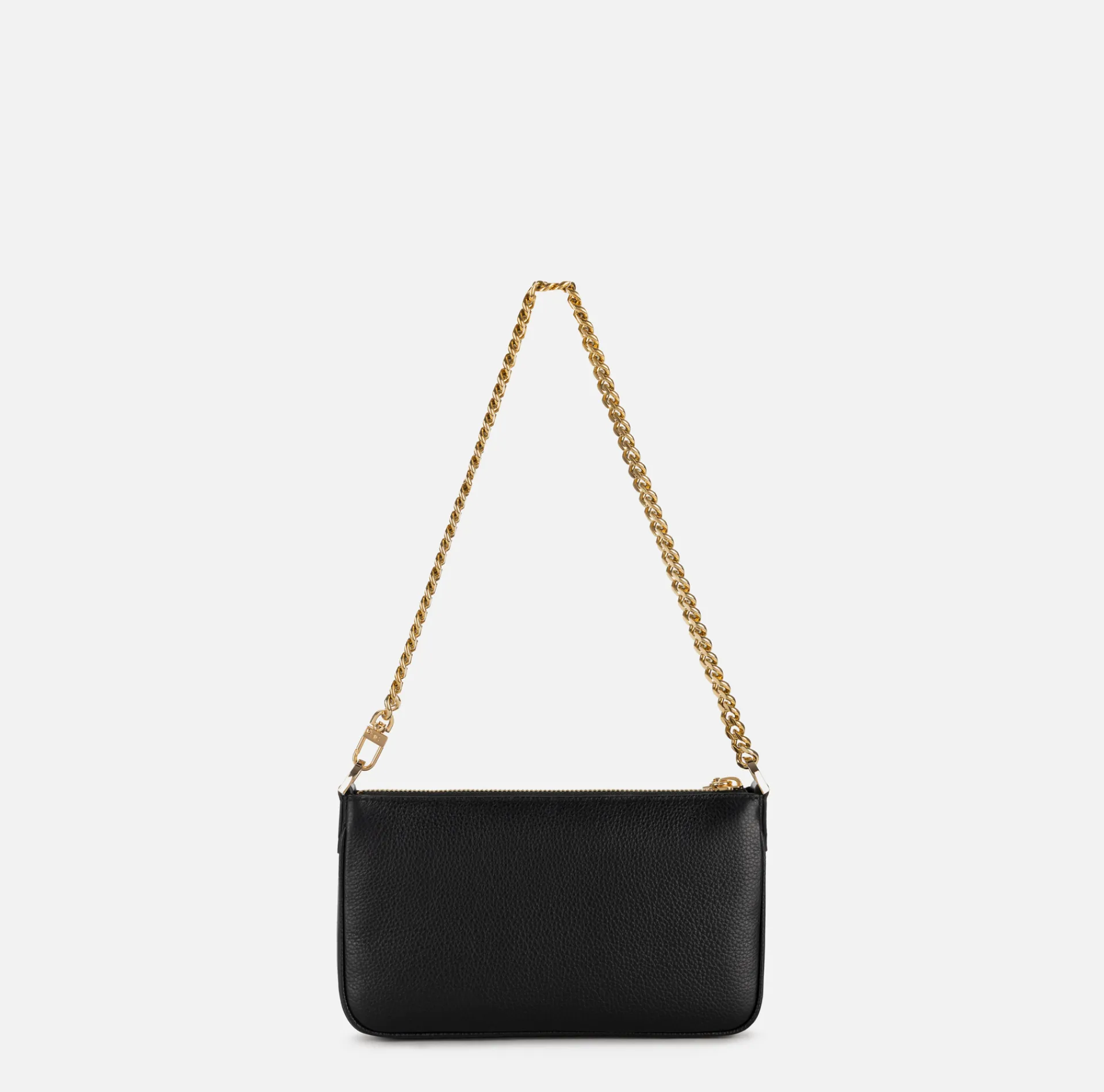Elisabetta Franchi Shoulder Bags|Leather mini shoulder bag with lettering Black