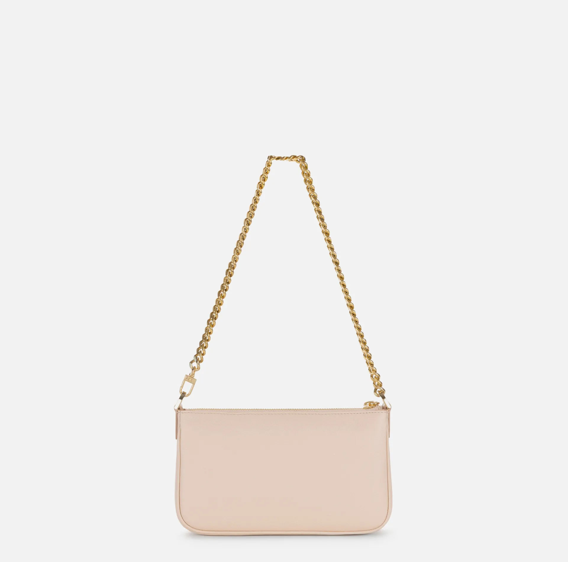 Elisabetta Franchi Shoulder Bags|Leather mini shoulder bag with lettering Nude