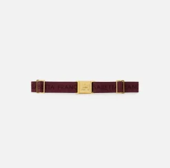 Elisabetta Franchi Belts|Logo jacquard elastic belt with logoed plaque RougeNoir