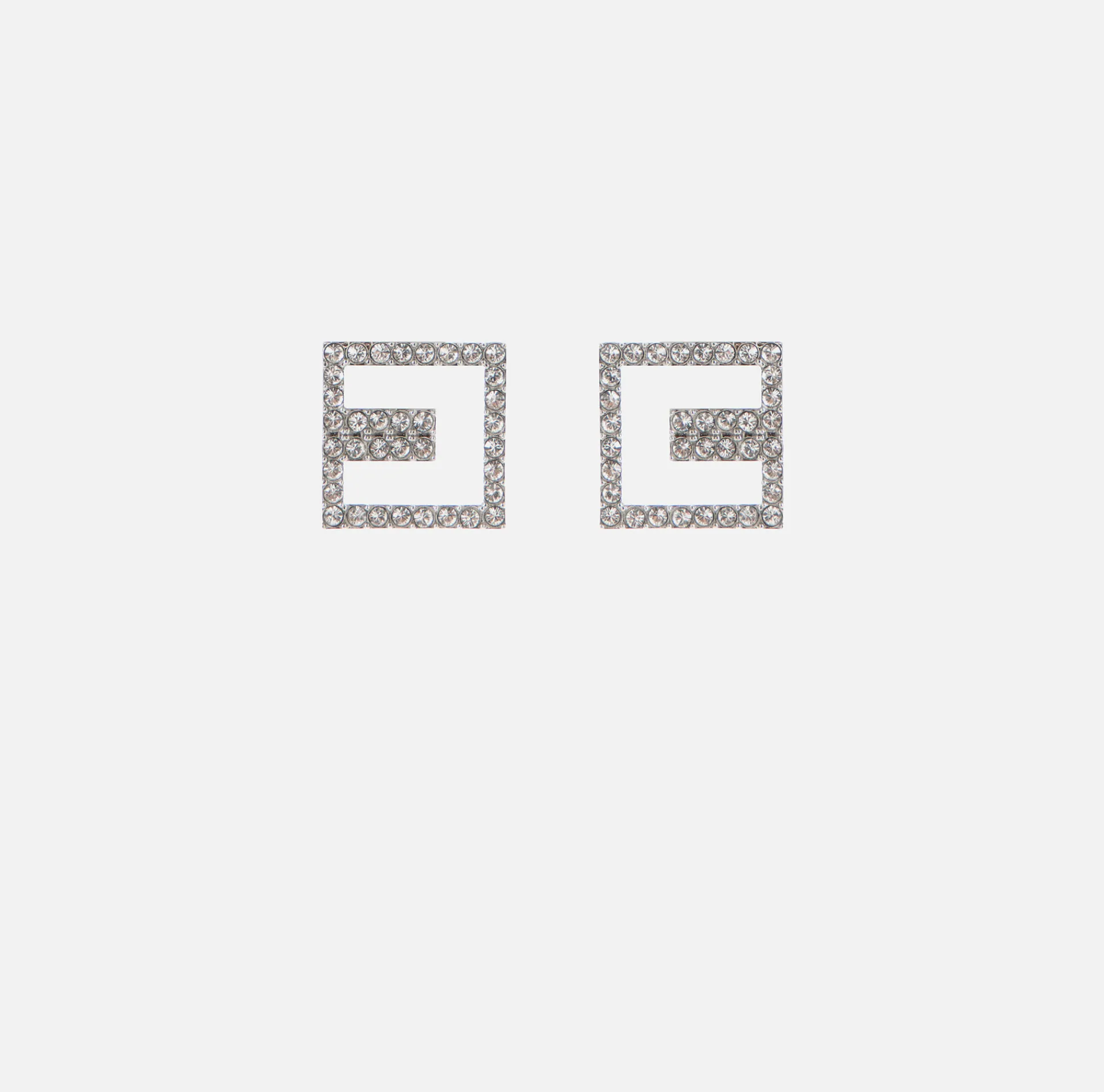 Elisabetta Franchi Jewelry|Logo outline earrings with rhinestones Silver/Crystal