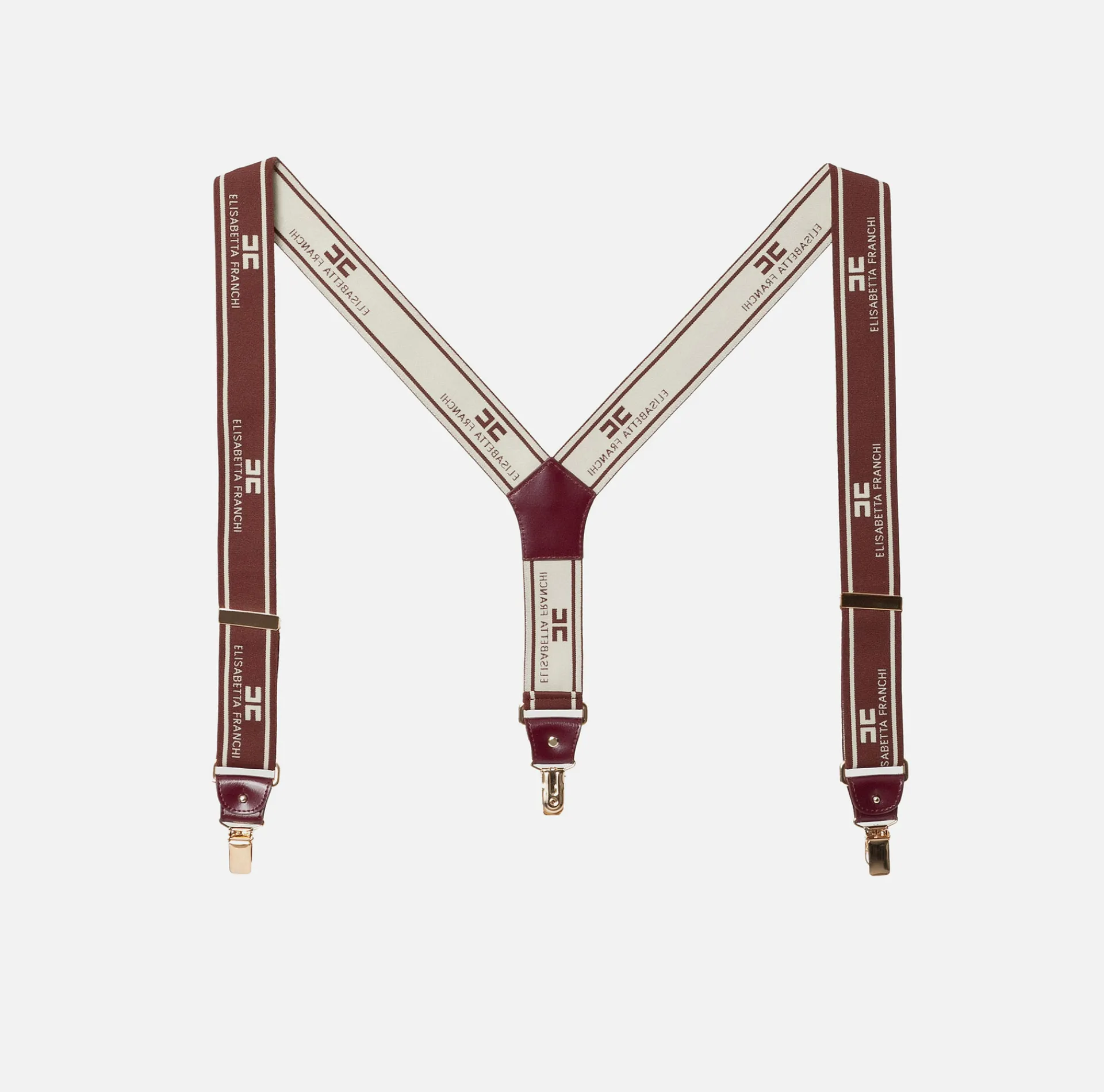 Elisabetta Franchi Belts|Logoed elastic braces RougeNoir