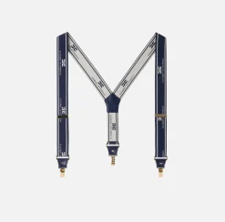 Elisabetta Franchi Belts|Logoed elastic braces Navy