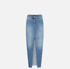 Elisabetta Franchi Skirts|Long denim skirt with slit Lightdenim