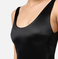 Elisabetta Franchi Top And T-Shirts|Lycra bodysuit with elasticated logoed bands Black