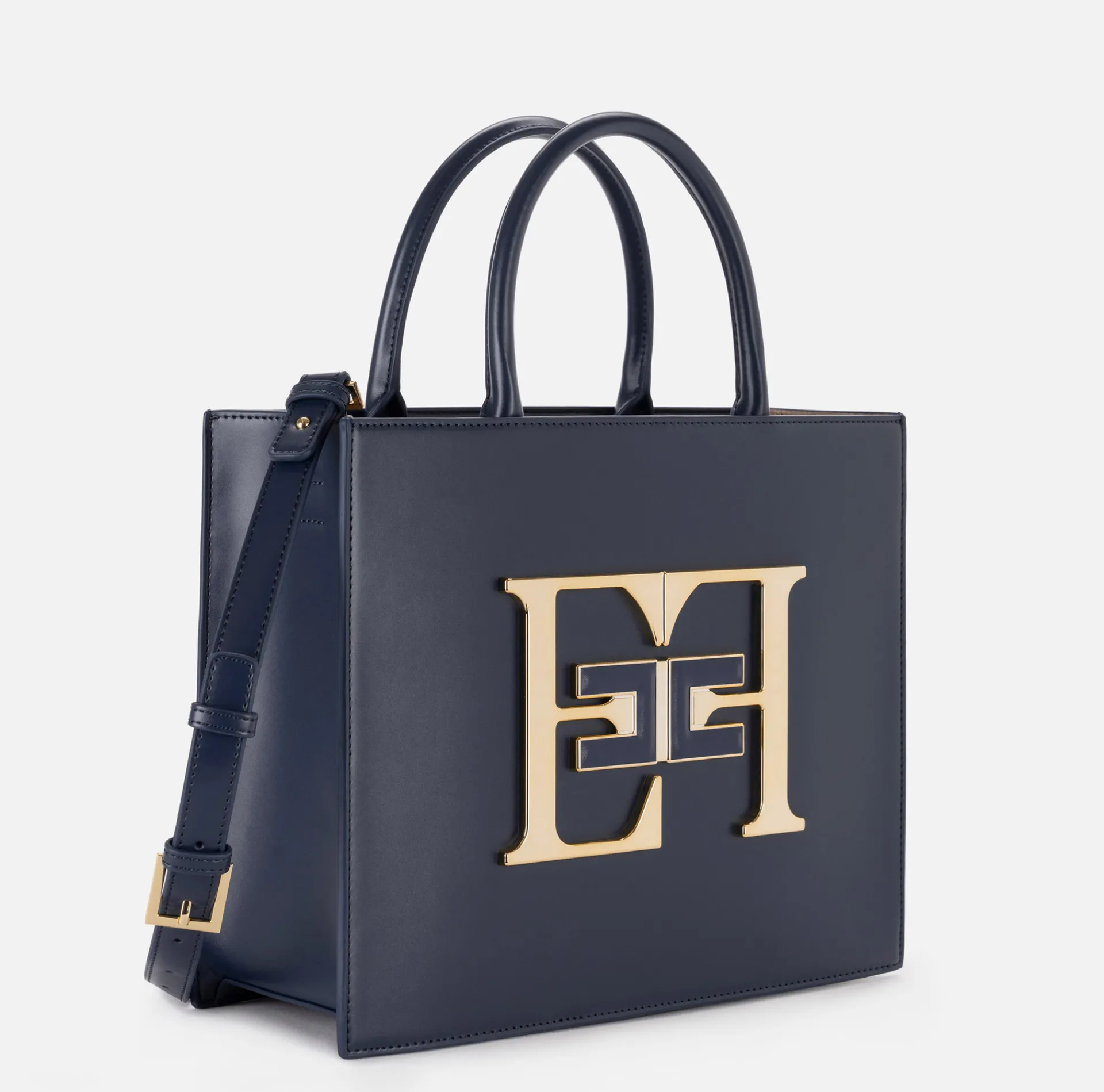 Elisabetta Franchi Handbags|Medium handbag with logo Navy