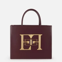 Elisabetta Franchi Handbags|Medium handbag with logo RougeNoir
