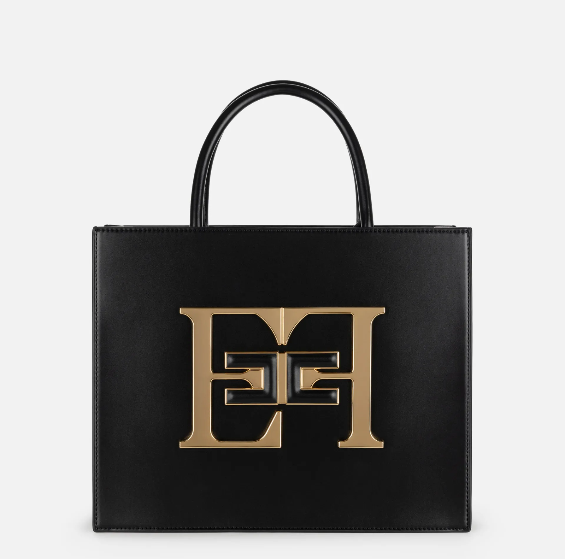 Elisabetta Franchi Handbags|Medium handbag with logo Black