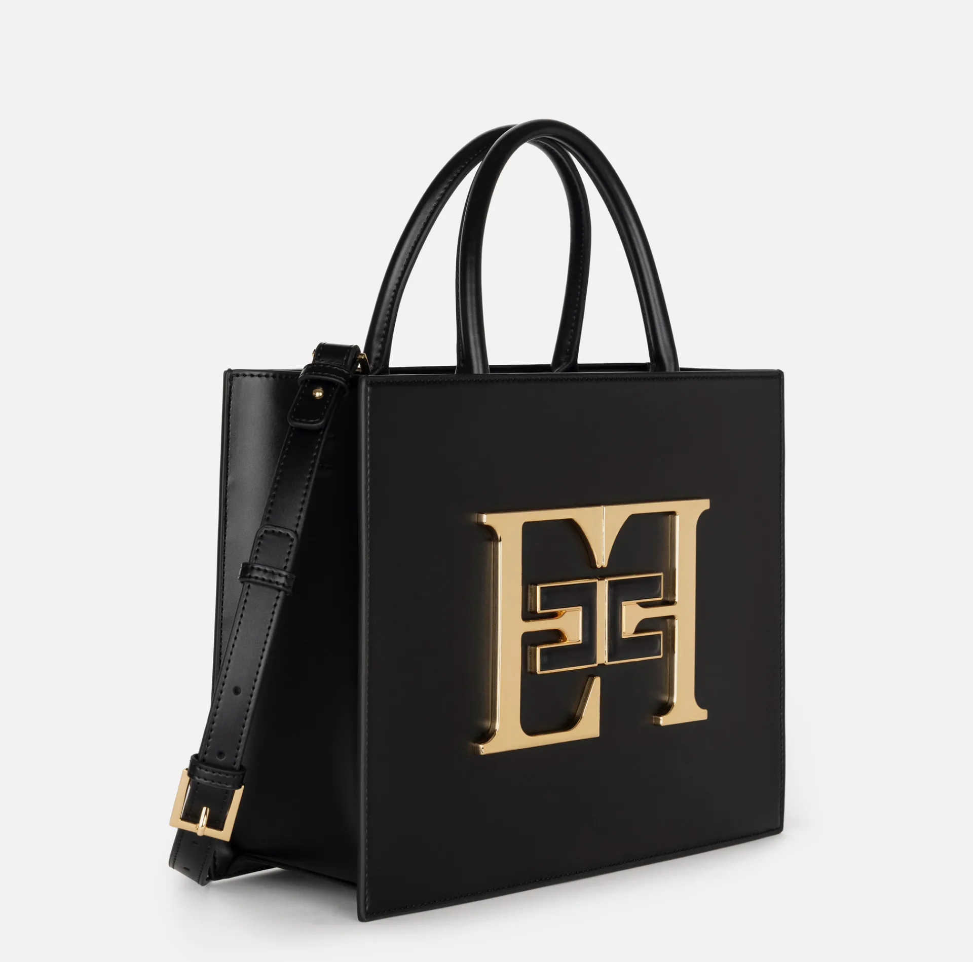 Elisabetta Franchi Handbags|Medium handbag with logo Black