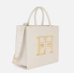 Elisabetta Franchi Handbags|Medium handbag with logo Butter