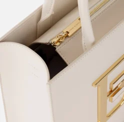 Elisabetta Franchi Handbags|Medium handbag with logo Butter