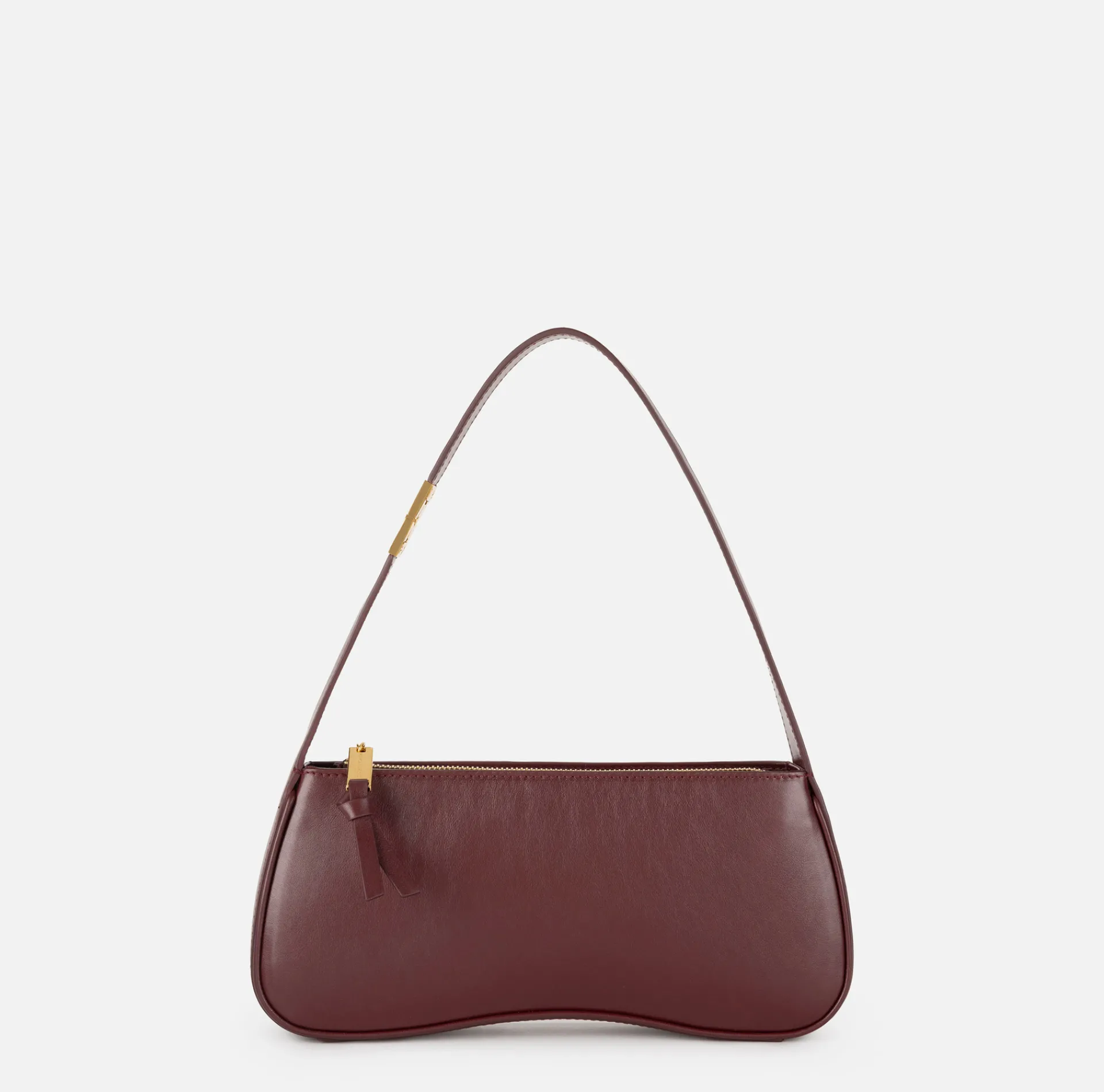Elisabetta Franchi Shoulder Bags|Medium hobo bag in shiny Nappa leather RougeNoir