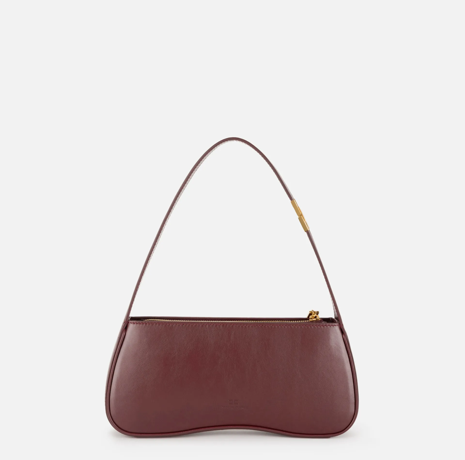 Elisabetta Franchi Shoulder Bags|Medium hobo bag in shiny Nappa leather RougeNoir