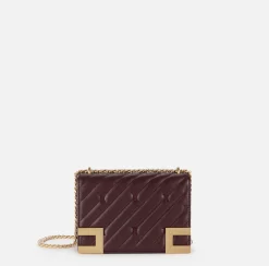 Elisabetta Franchi Strap Bags|Medium quilted bag with shoulder strap RougeNoir