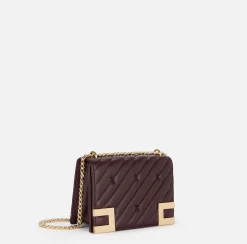 Elisabetta Franchi Strap Bags|Medium quilted bag with shoulder strap RougeNoir