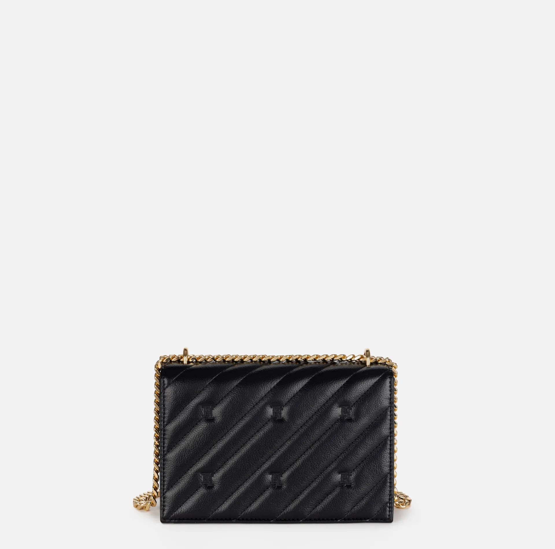Elisabetta Franchi Strap Bags|Medium quilted bag with shoulder strap Black