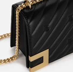 Elisabetta Franchi Strap Bags|Medium quilted bag with shoulder strap Black