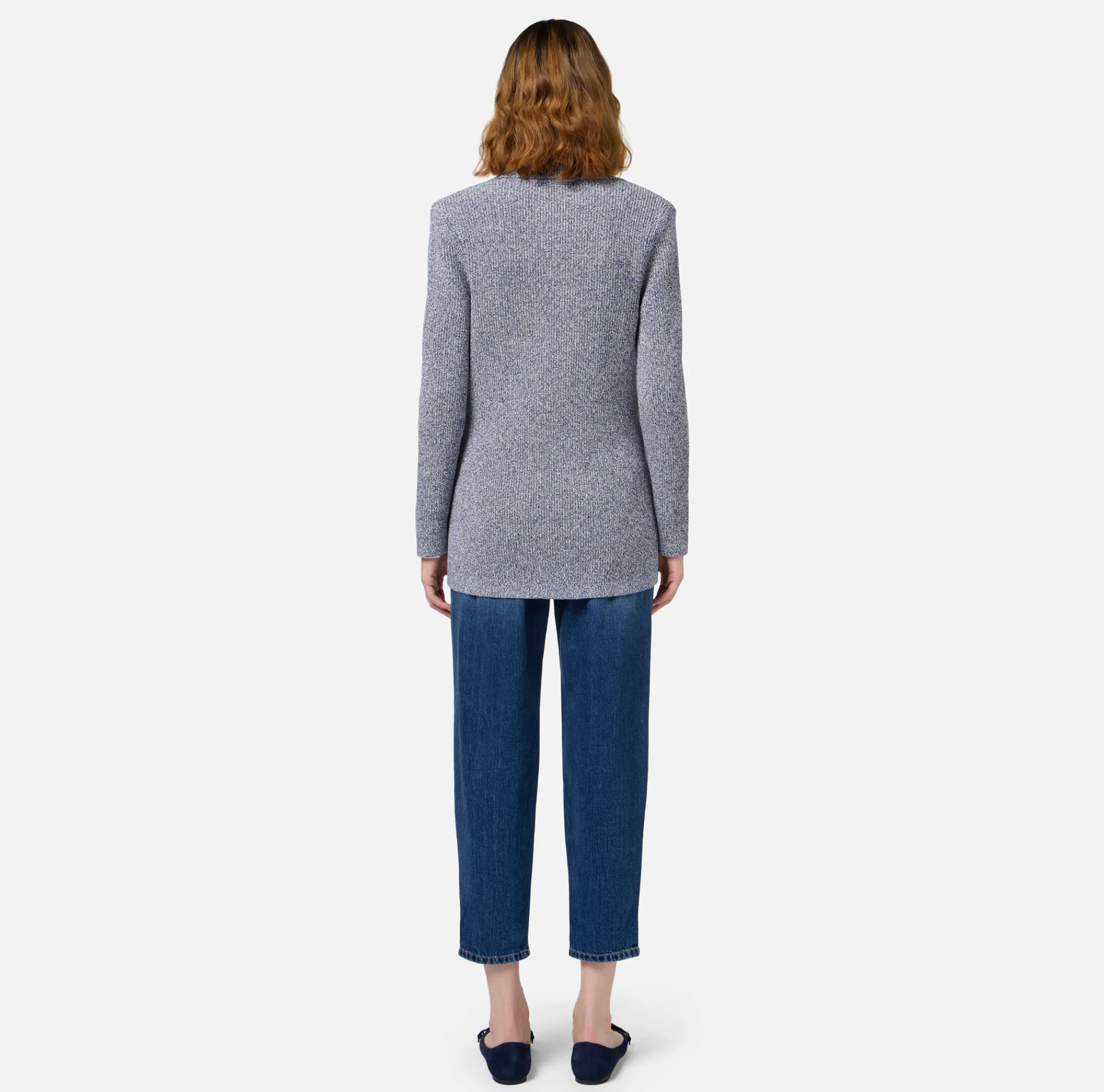 Elisabetta Franchi Jackets And Trench Coats|Knitwear And Sweatshirts|Melange viscose blazer with pockets in technical voile fabric