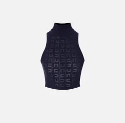 Elisabetta Franchi Top And T-Shirts|Mesh stitch viscose top with logo