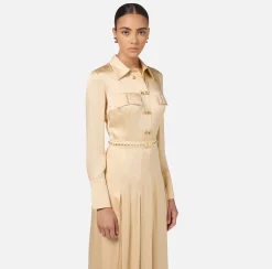 Elisabetta Franchi Belts|Micro belt with threaded chain Ivory
