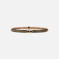 Elisabetta Franchi Belts|Micro belt with threaded chain Black