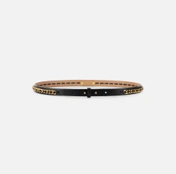 Elisabetta Franchi Belts|Micro belt with threaded chain Black