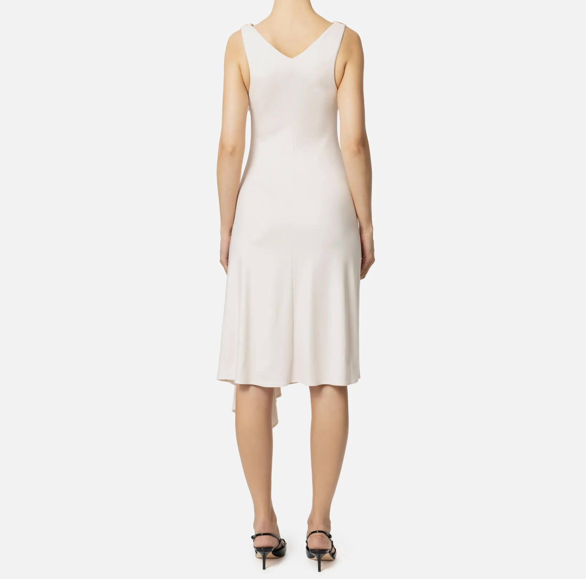 Elisabetta Franchi Midi Dresses|Dresses|Midi dress in crêpe jersey fabric Latex