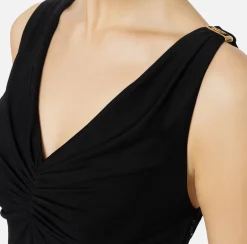Elisabetta Franchi Midi Dresses|Dresses|Midi dress in crêpe jersey fabric Black