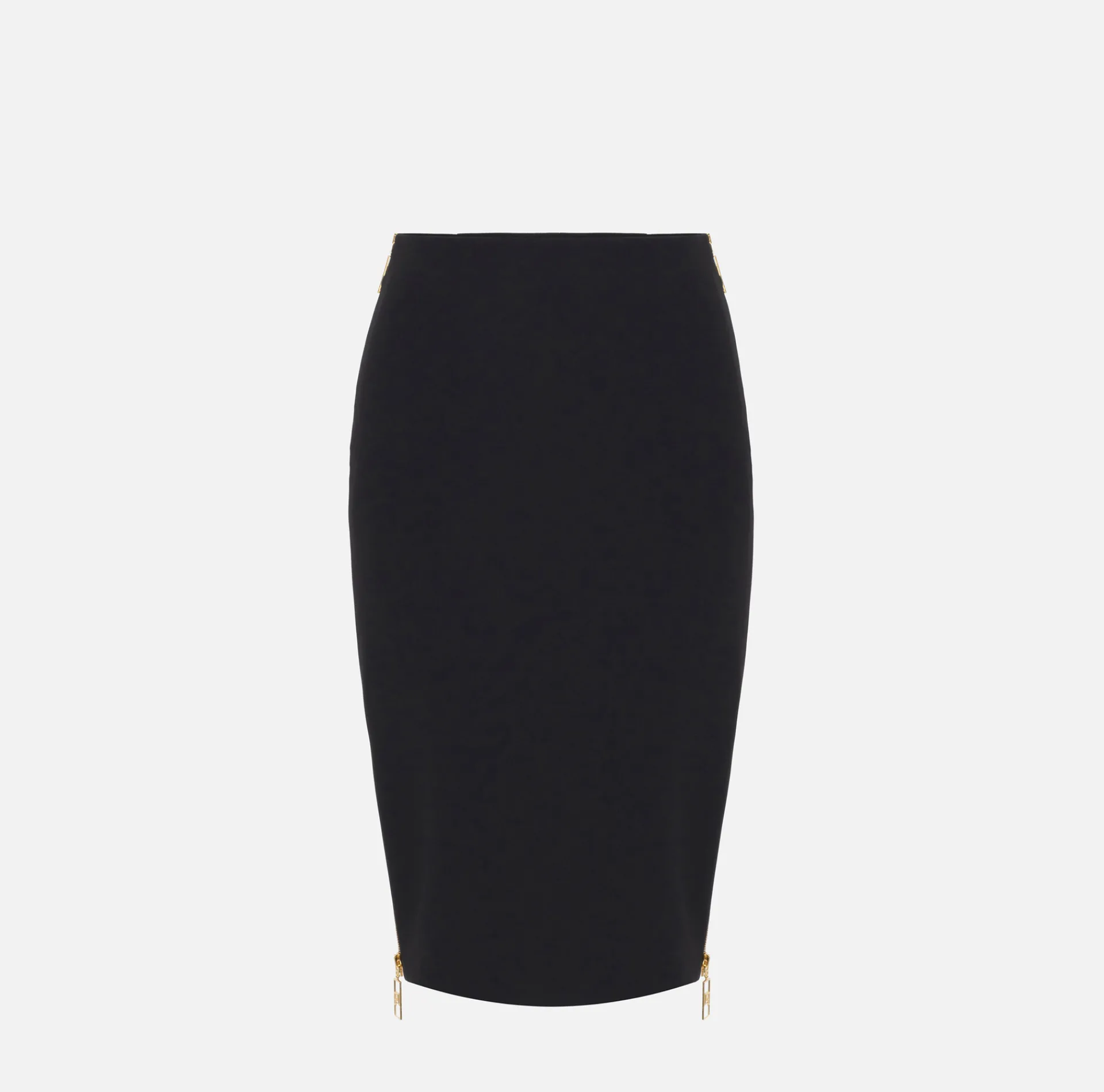 Elisabetta Franchi Skirts|Midi skirt in crêpe fabric with zip Black