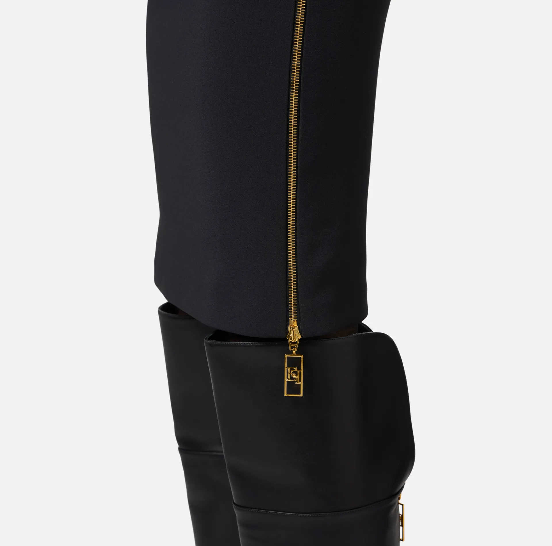 Elisabetta Franchi Skirts|Midi skirt in crêpe fabric with zip Black