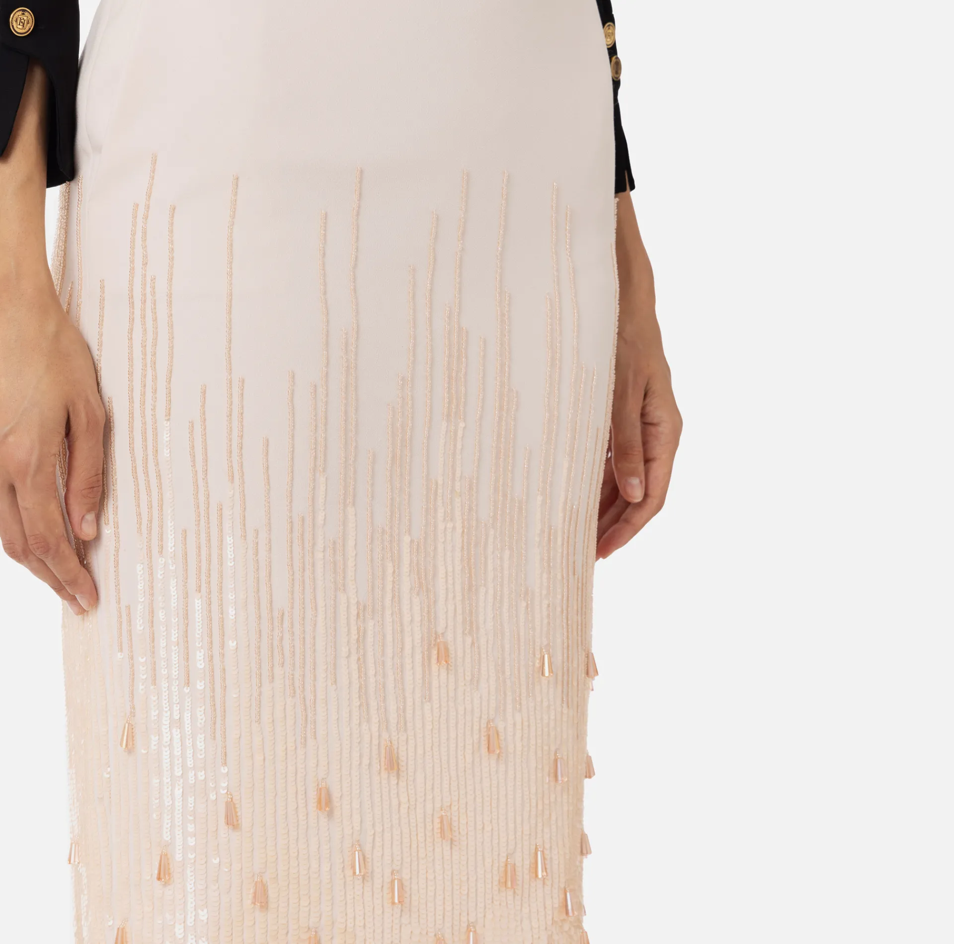 Elisabetta Franchi Skirts|Midi skirt in crêpe fabric embroidered with sequins Latex