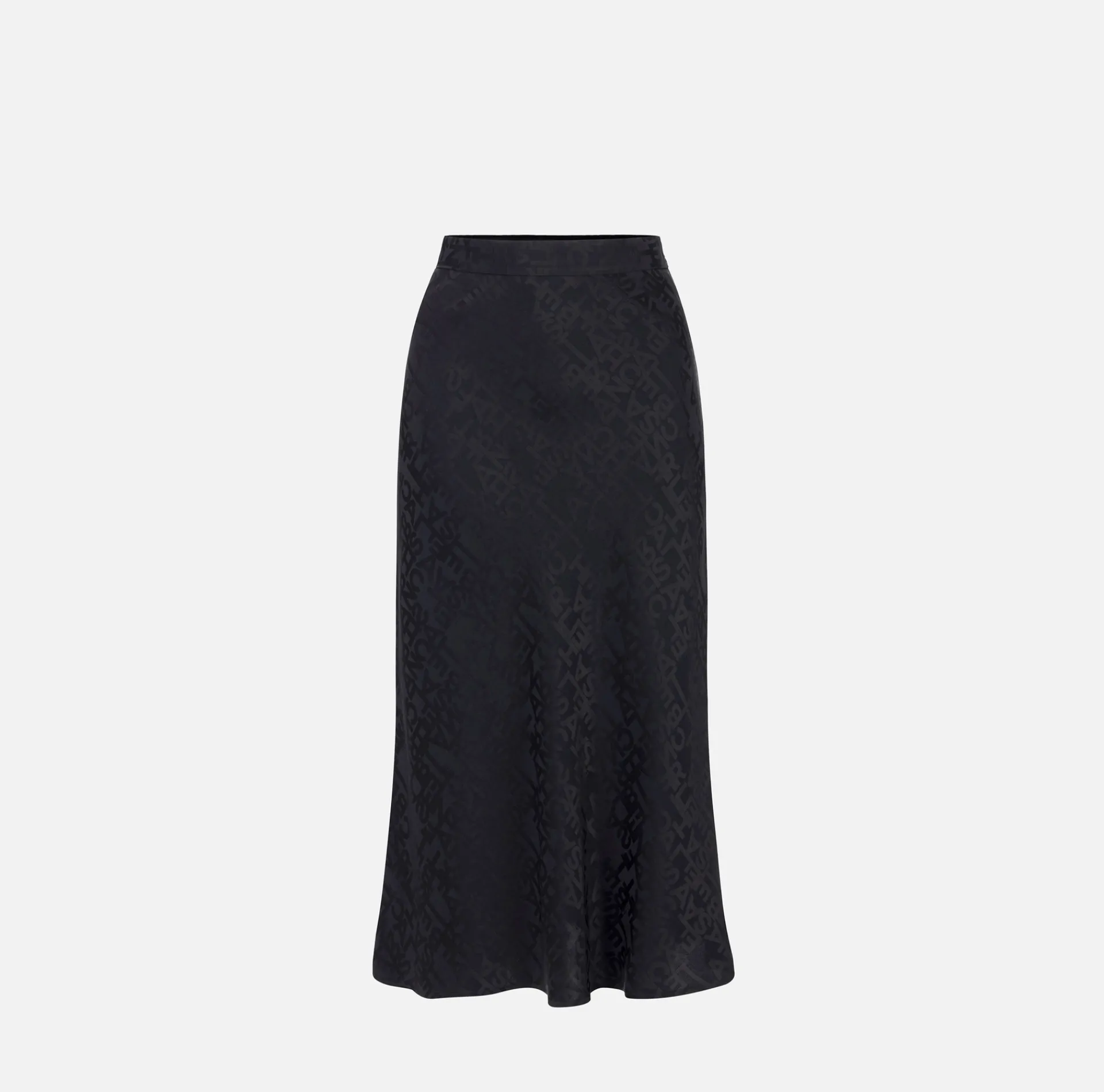 Elisabetta Franchi Skirts|Midi skirt in jacquard crêpe fabric with lettering Black