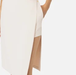 Elisabetta Franchi Skirts|Midi skirt in stretch crêpe fabric with shorts Butter