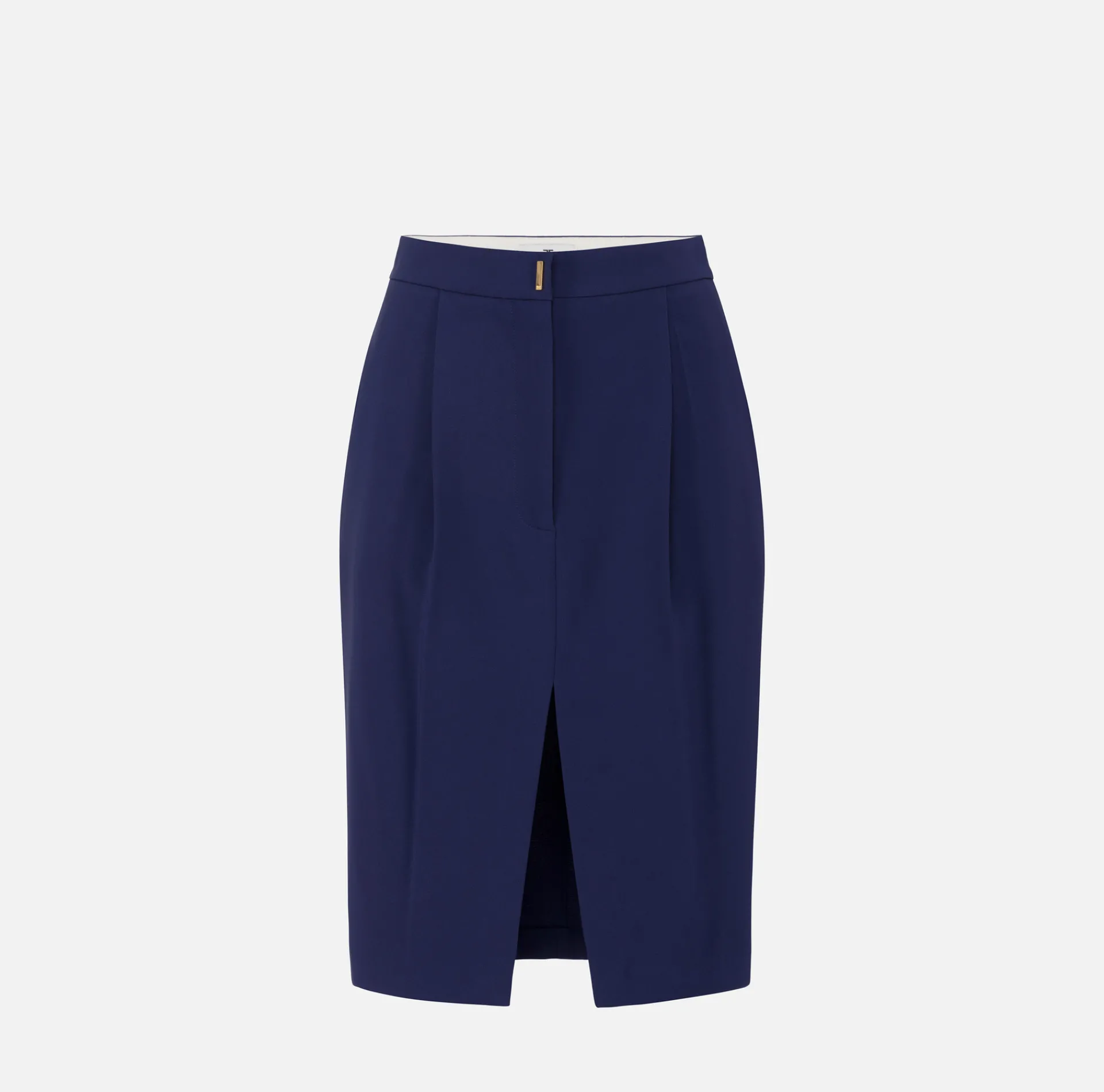 Elisabetta Franchi Skirts|Midi skirt in stretch crêpe fabric with darts Navy