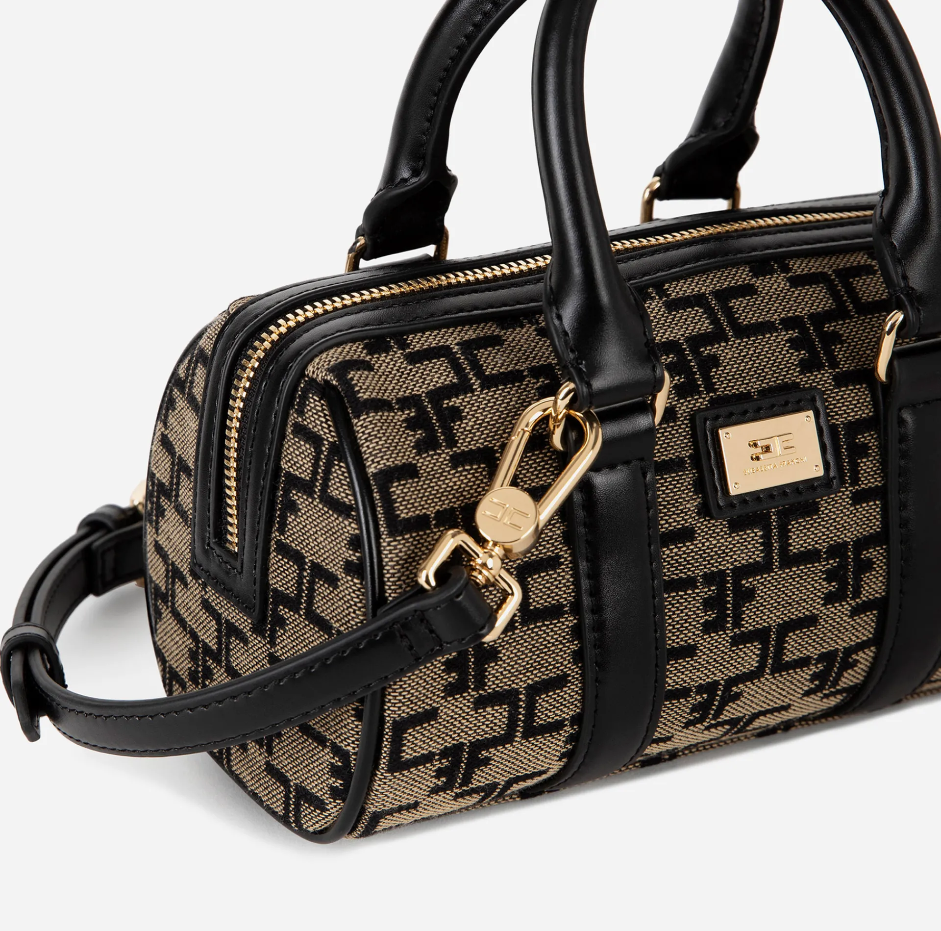 Elisabetta Franchi Handbags|Luggage|Mini Bauletto Monogram Travel