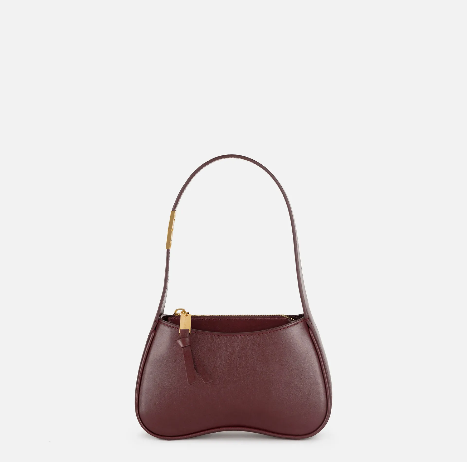 Elisabetta Franchi Shoulder Bags|Mini hobo bag in shiny Nappa leather RougeNoir