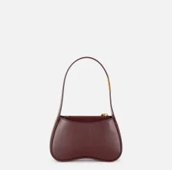 Elisabetta Franchi Shoulder Bags|Mini hobo bag in shiny Nappa leather RougeNoir