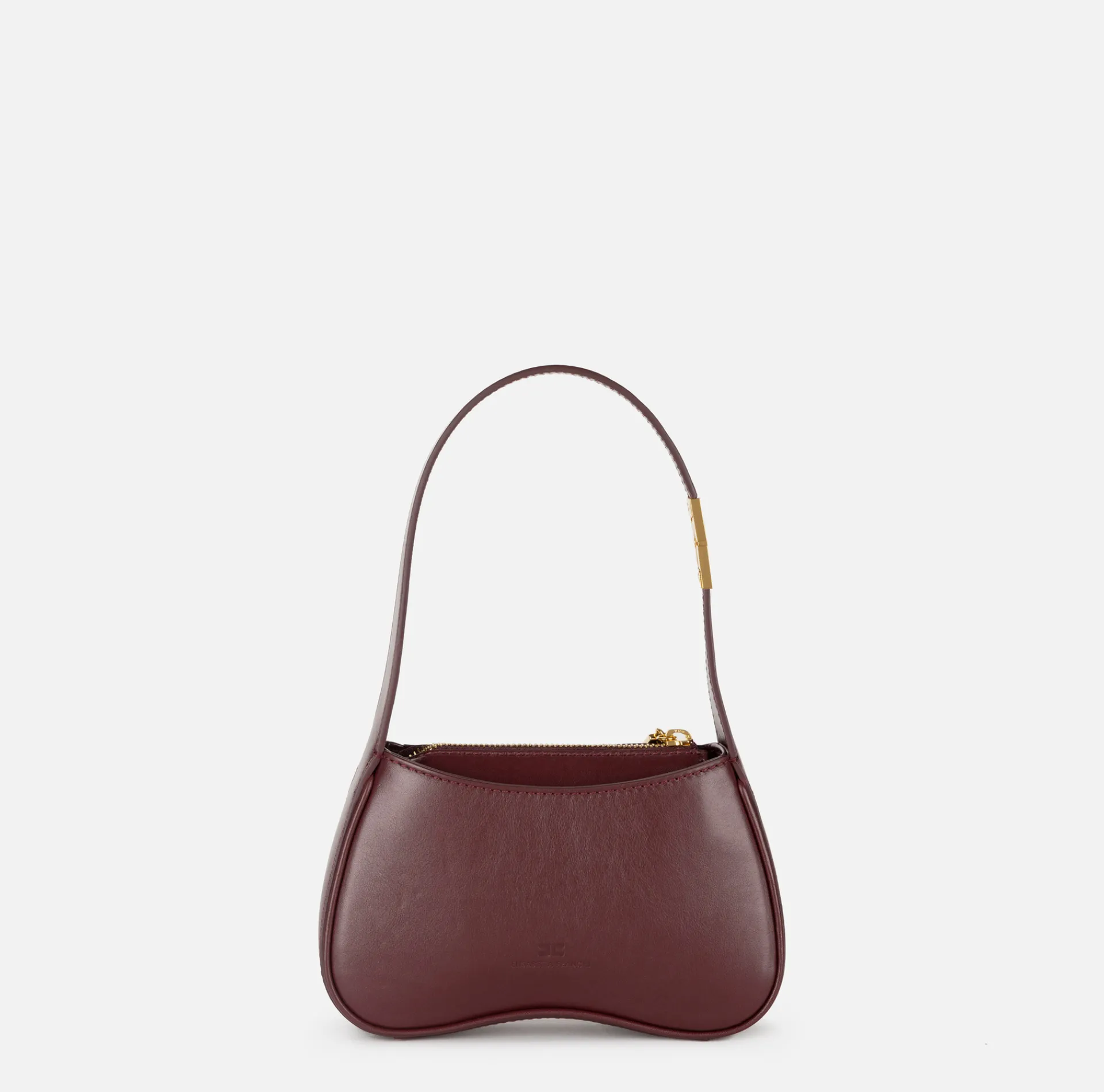 Elisabetta Franchi Shoulder Bags|Mini hobo bag in shiny Nappa leather RougeNoir
