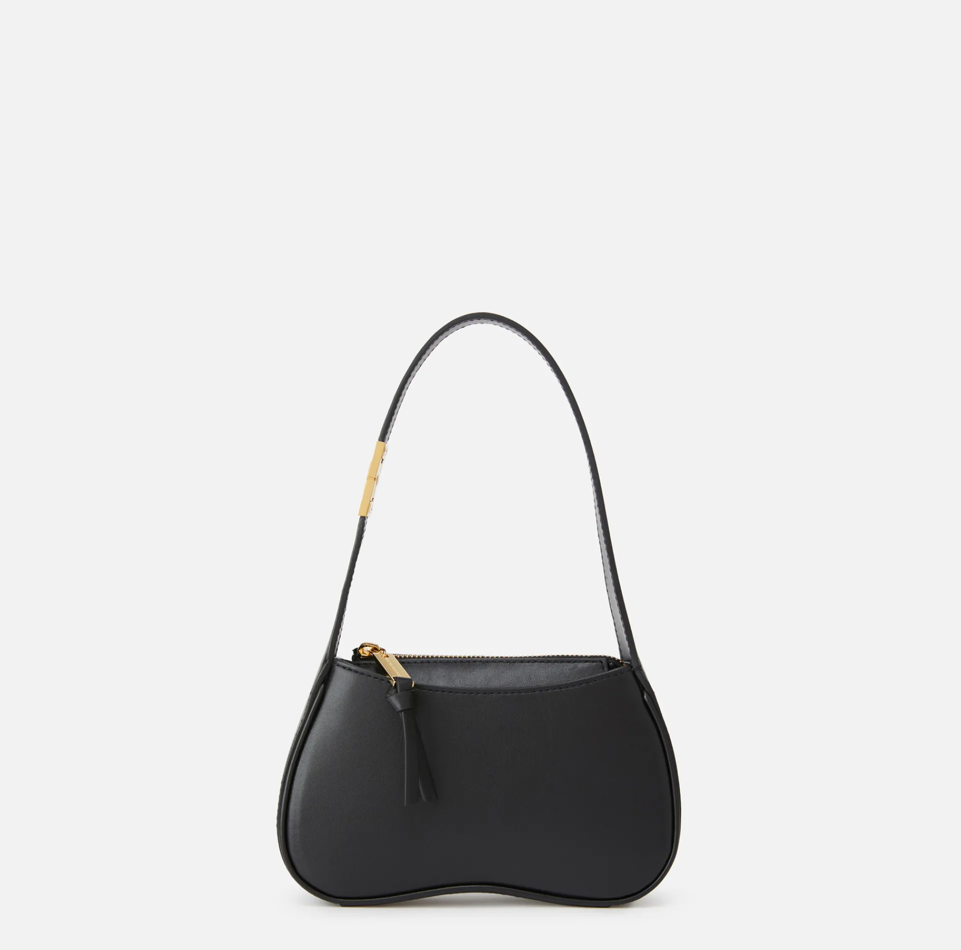 Elisabetta Franchi Shoulder Bags|Mini hobo bag in shiny Nappa leather Black