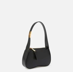 Elisabetta Franchi Shoulder Bags|Mini hobo bag in shiny Nappa leather Black