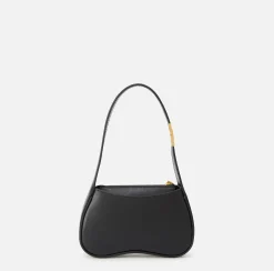 Elisabetta Franchi Shoulder Bags|Mini hobo bag in shiny Nappa leather Black