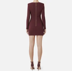 Elisabetta Franchi Mini Dresses|Dresses|Mini-dress in crêpe fabric with zip RougeNoir