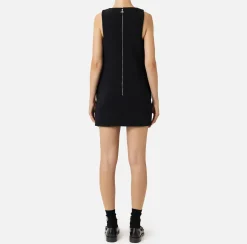 Elisabetta Franchi Mini Dresses|Dresses|Mini-dress in embroidered crêpe fabric Black