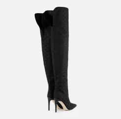 Elisabetta Franchi Boots|Monogram Cuissardes Black