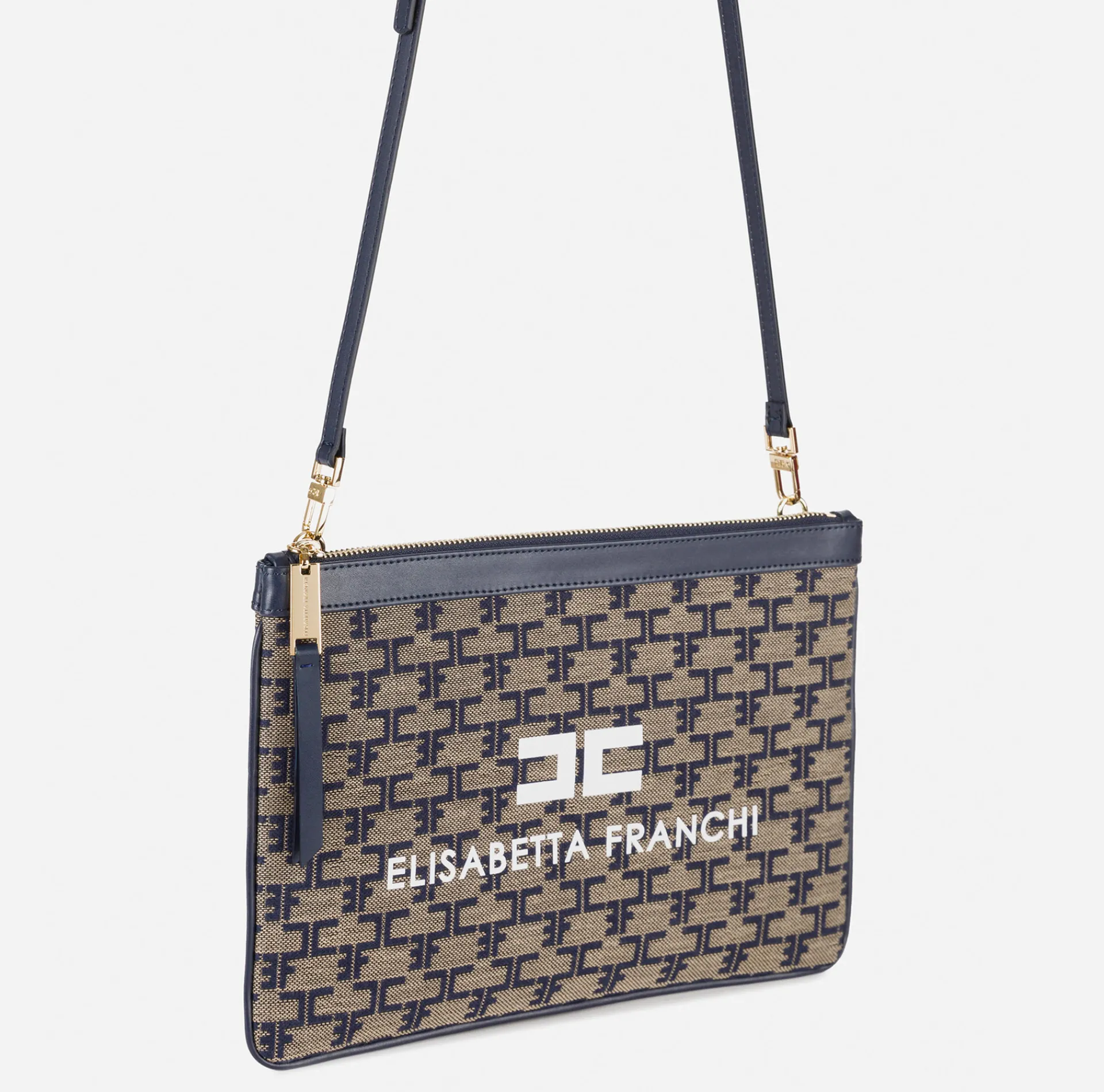 Elisabetta Franchi Clutch|Monogram Mini Make-Up Bag