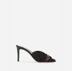 Elisabetta Franchi Sandals|Monogram Slider Sandal Black