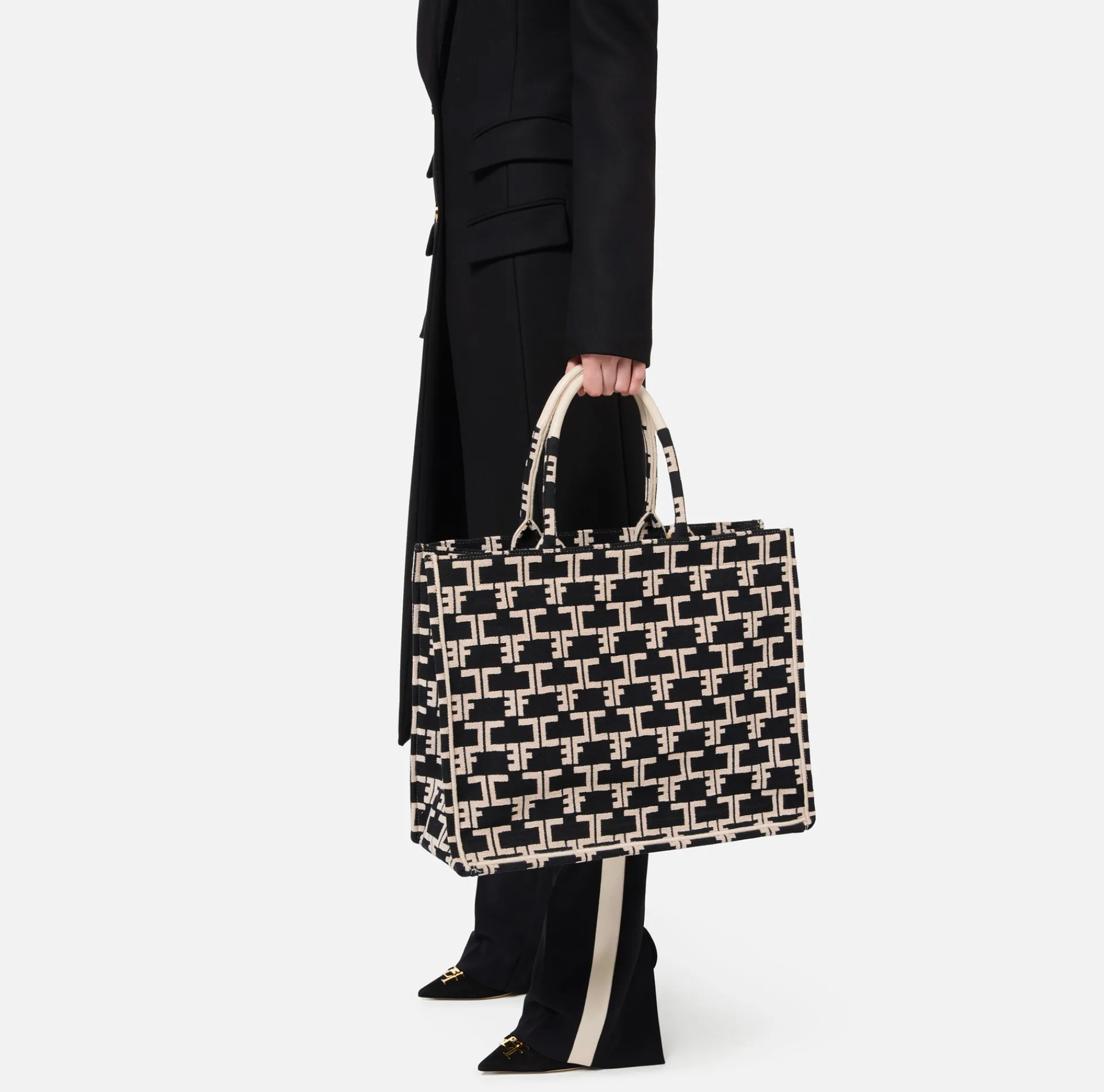 Elisabetta Franchi Handbags|Monogram Tote Large